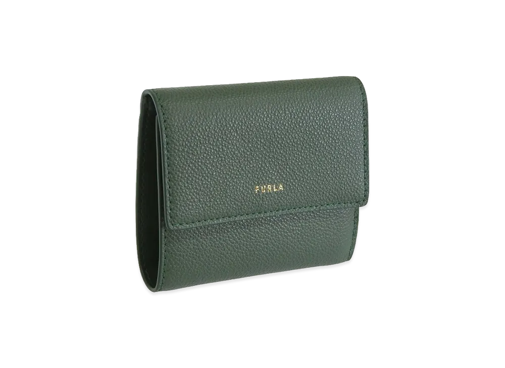 FURLA Goccia M Compact Wallet Trifold "Green"