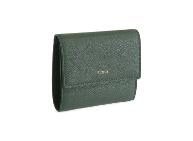 FURLA Goccia M Compact Wallet Trifold "Green"