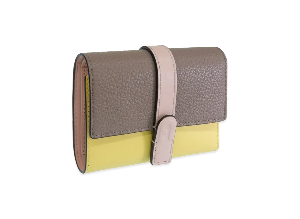 FURLA Grazia Compact Wallet Trifold "Yellow"