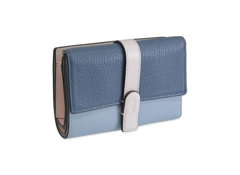 FURLA Grazia M Compact Wallet W Zip "Blue"