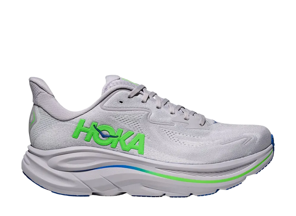 Hoka Clifton 10 "Ash Grey/Neon Green"