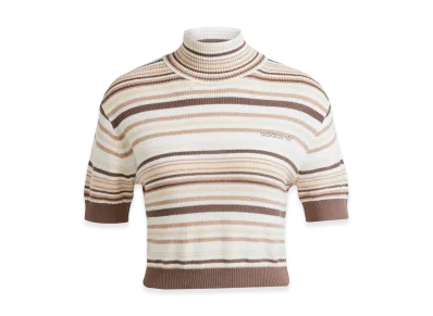 adidas Stripe Cropped Turtleneck "Brown"