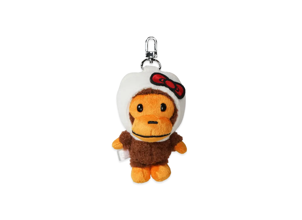 A BATHING APE x Hello Kitty Ladies Plush Doll Keychain "White"