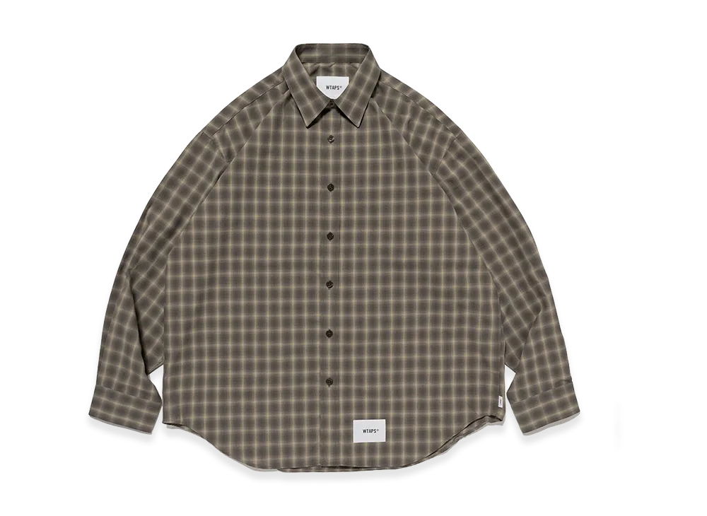 WTAPS Txt 01 / LS / Poly. Broadcloth. Textile. Of "Olive Drab"