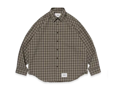 WTAPS Txt 01 / LS / Poly. Broadcloth. Textile. Of "Olive Drab"