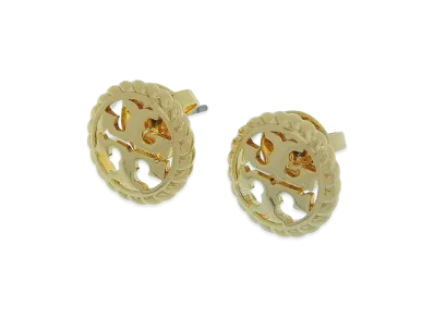 TORY BURCH Rope Logo Stud Earring "Tory Gold"