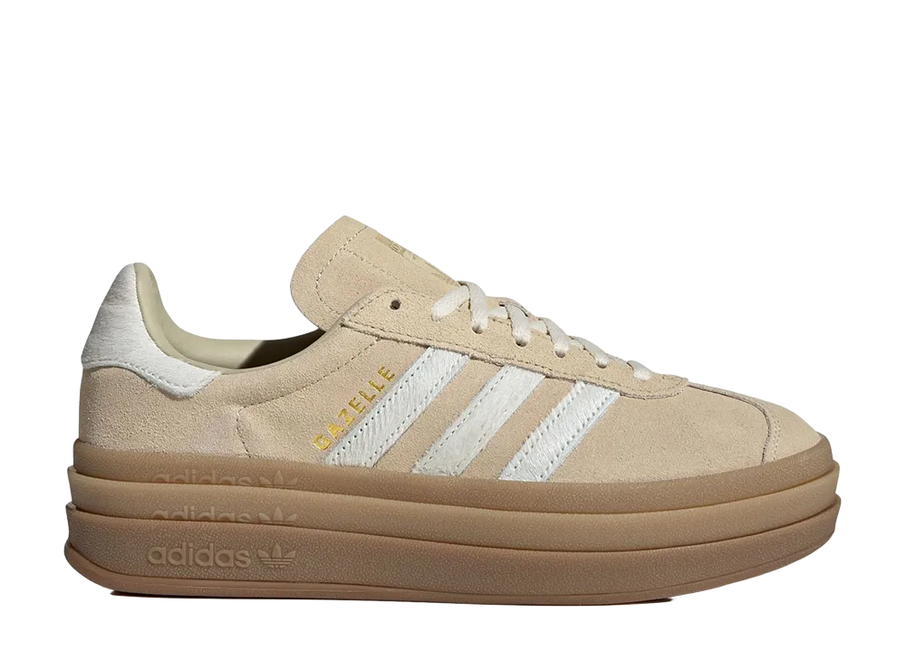 adidas Women's Gazelle Bold "Stone Khaki/Cream White"