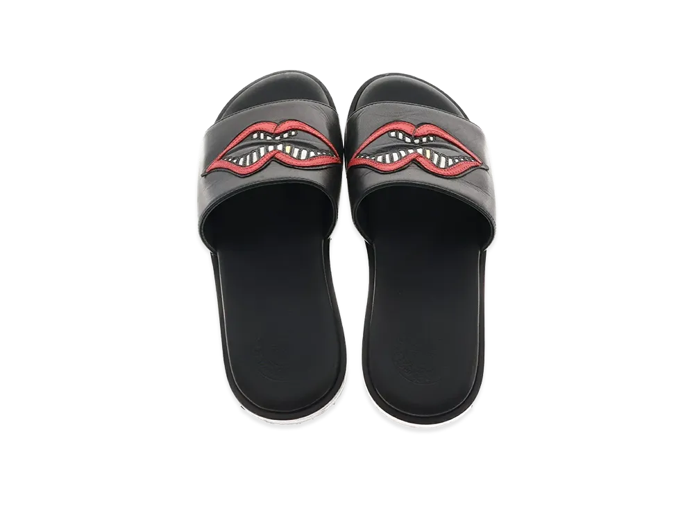 Chrome Hearts Matty Boy Chomper Leather Slide Sandals "Black"