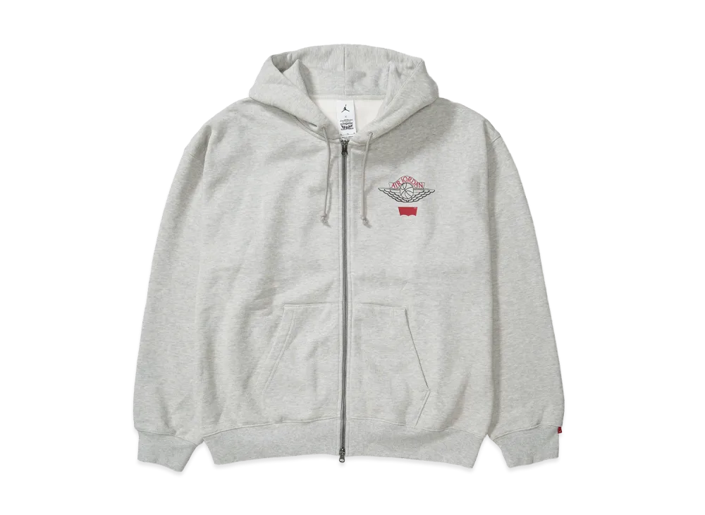 Nike Jordan x LEVI'S Heavyweight Fleece Zip Hoodie "Grey" (Asia Size) IM6735-050