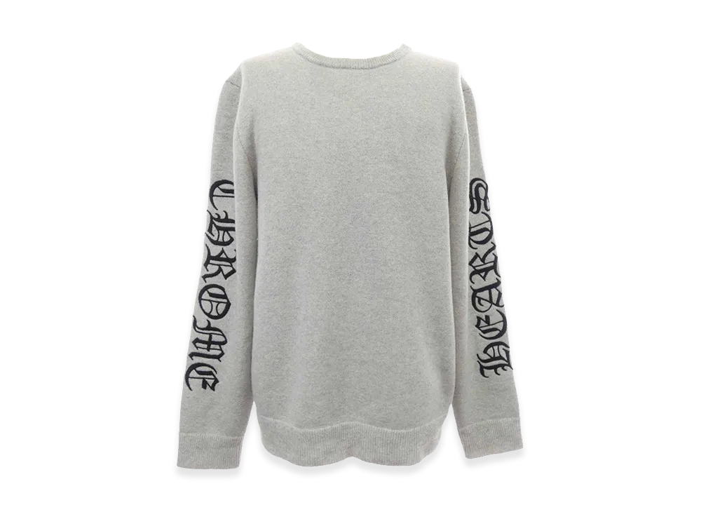 Chrome Hearts Y Not Arm Logo Embroidery Cashmere Crew Sweater "Grey"