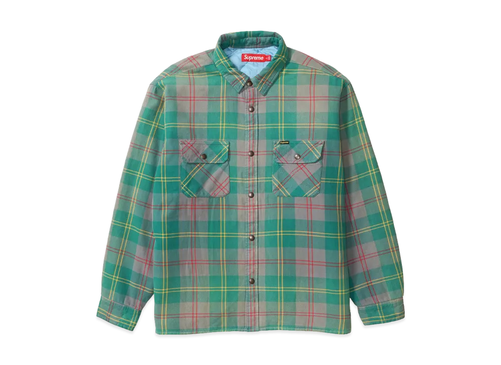 Supreme Quilted Lined Flannel Snap Shirt "Green"