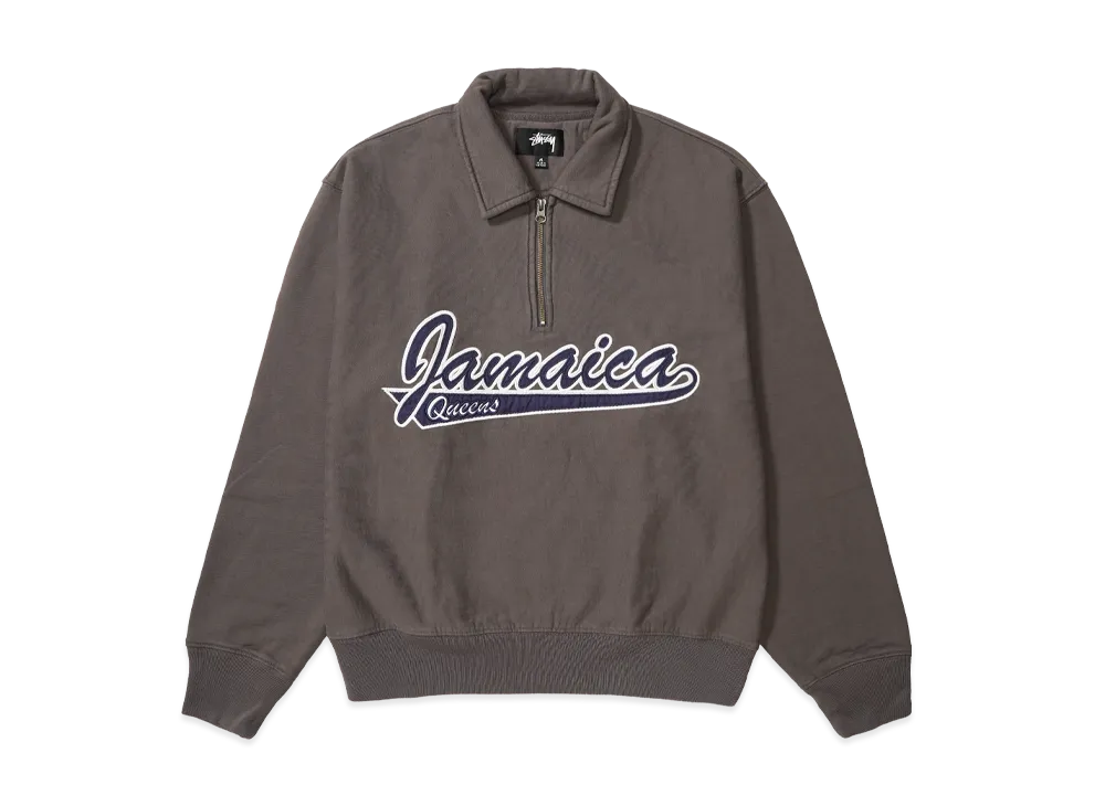 ステューシー & デニム ティアーズ ハーフ ジップ フリース "チャコール"