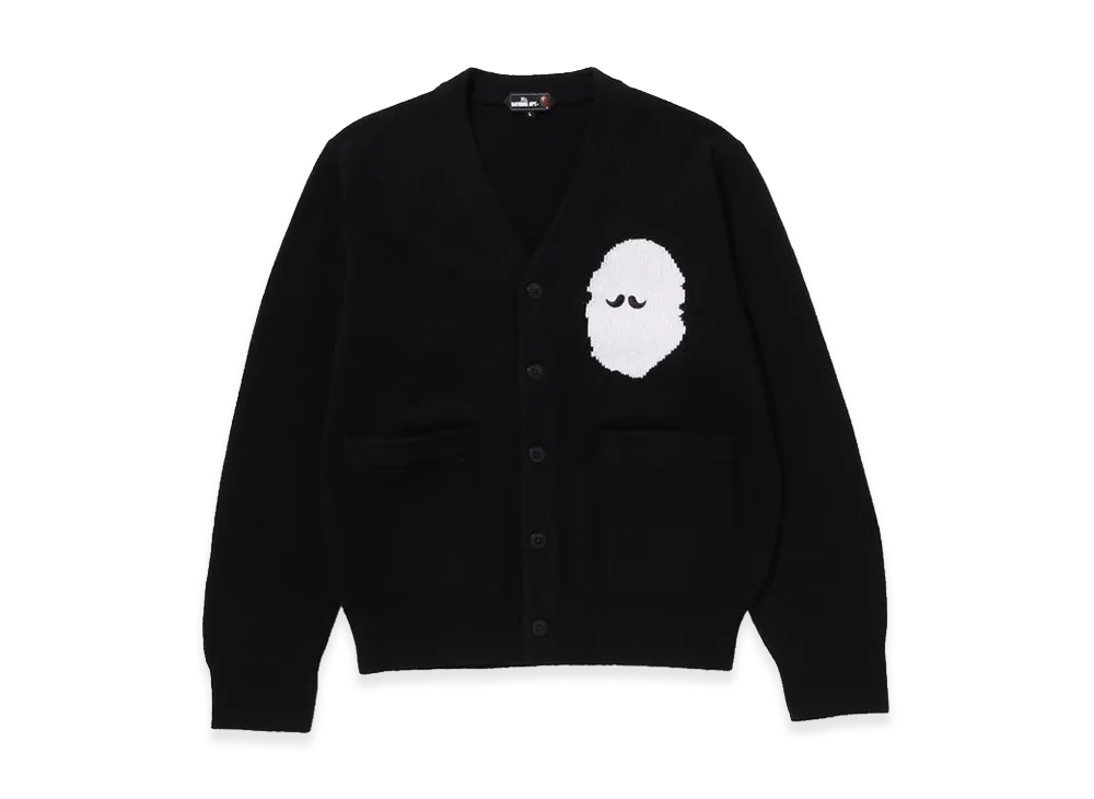 A BATHING APE Sweater Knit Cable Cardigan "Black"