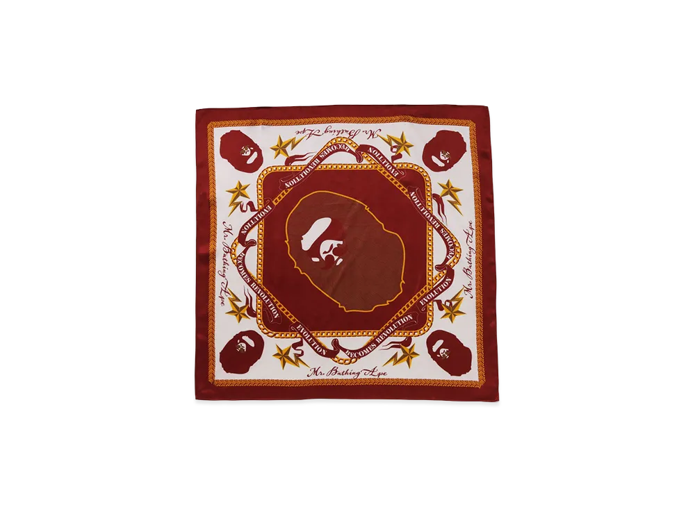 A BATHING APE Silk Bandana "Burgundy"