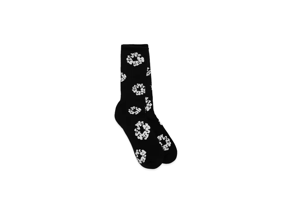 DENIM TEARS Cotton Wreath Socks "Black"