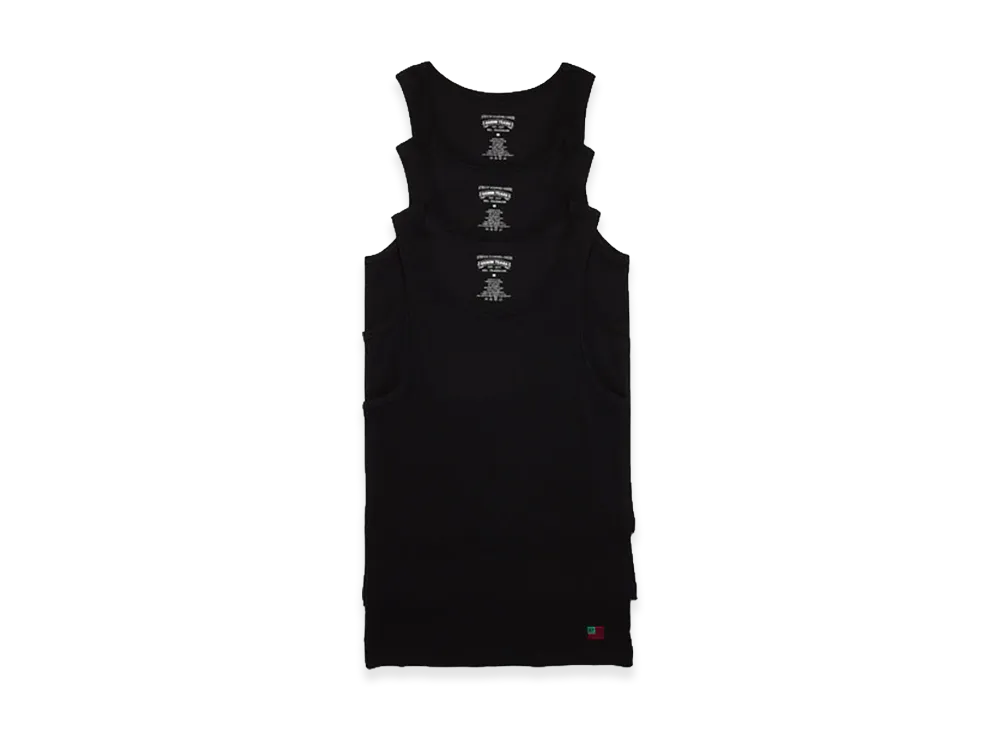 DENIM TEARS DT Flag 3-Pack Ribbed Tank "Black"
