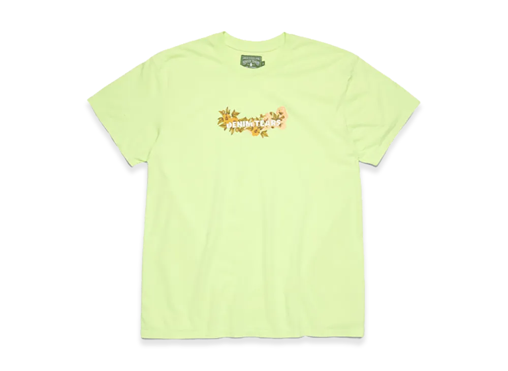 DENIM TEARS Cotton Floral Logo Tee "Lime"