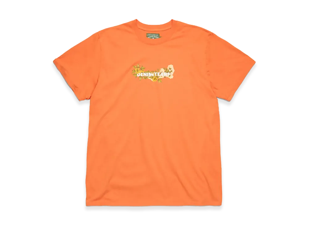 DENIM TEARS Cotton Floral Logo Tee "Orange"