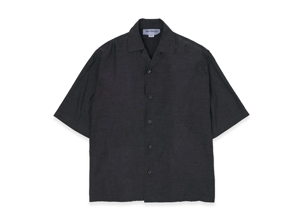 New Manual Open Collar Shirt "Black"