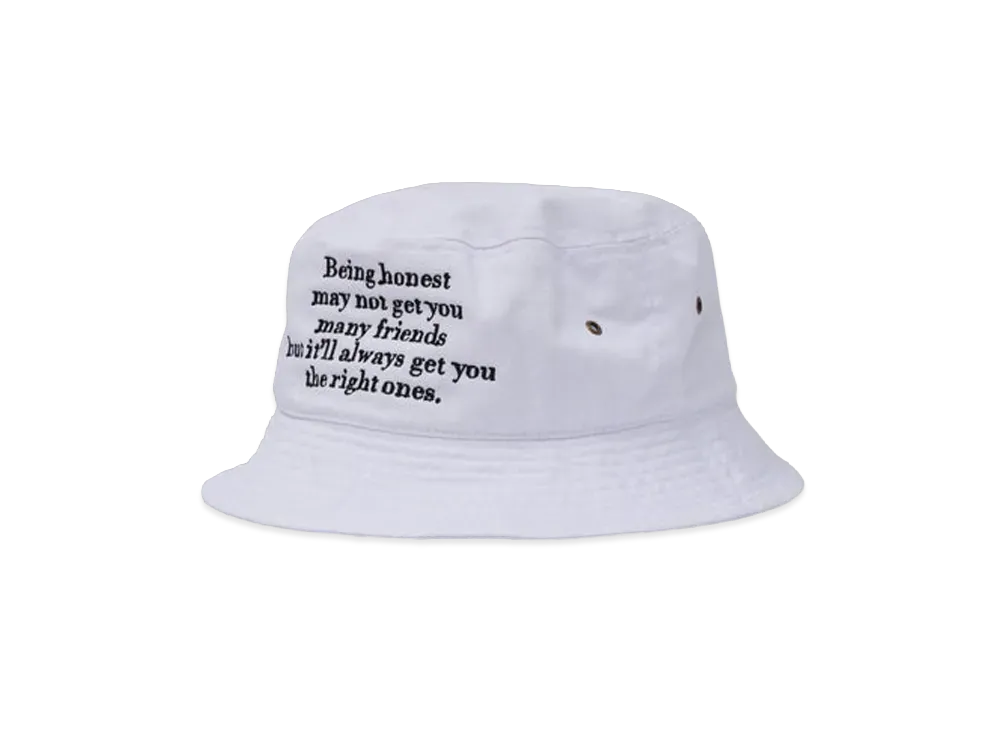 New Manual Vintage Washed Bucket Hat "White"