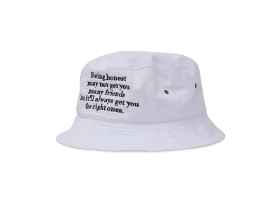 New Manual Vintage Washed Bucket Hat "White"