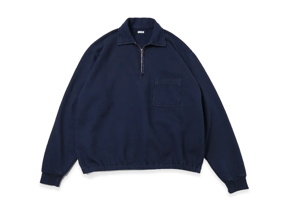 A.PRESSE Vintage Light Weight Half Zip Sweatshirt "Navy"