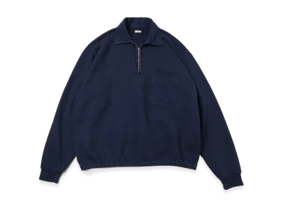 A.PRESSE Vintage Light Weight Half Zip Sweatshirt "Navy"