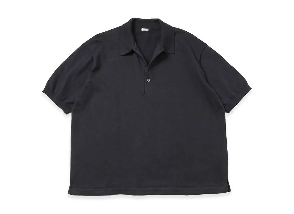 A.PRESSE Cotton Knit S/S Polo Shirts "Black"