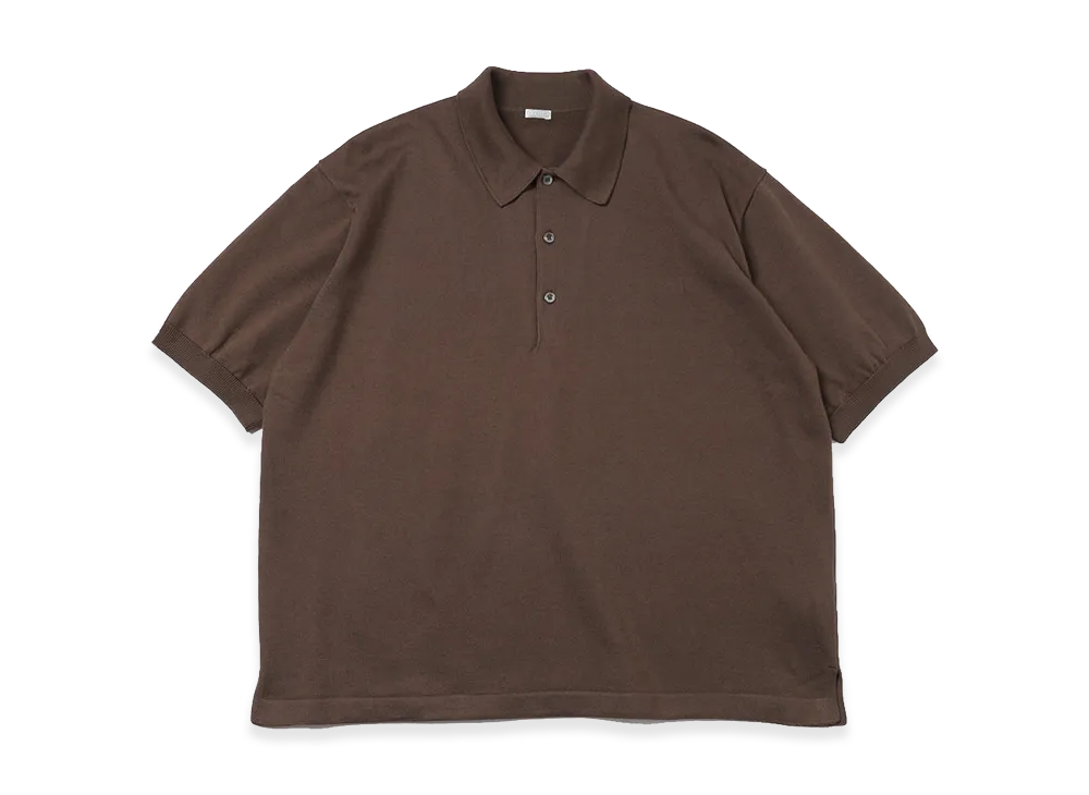 A.PRESSE Cotton Knit S/S Polo Shirts "Brown"