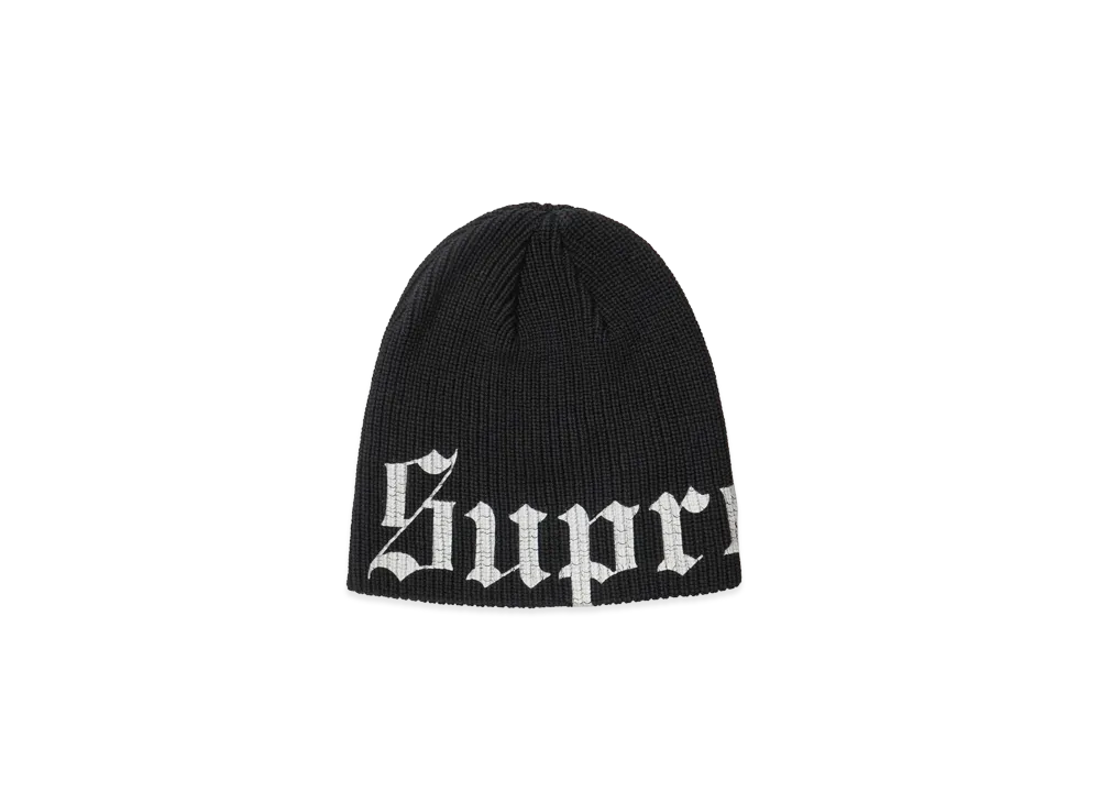 Supreme Old English Printed Beanie (26SS) "Black"
