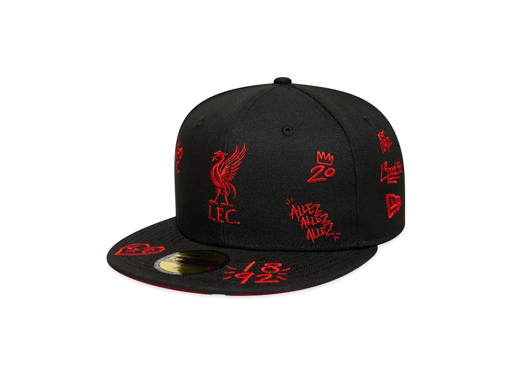 NEW ERA 59Fifty Liverpool FC Scribble "Black Scarlet"