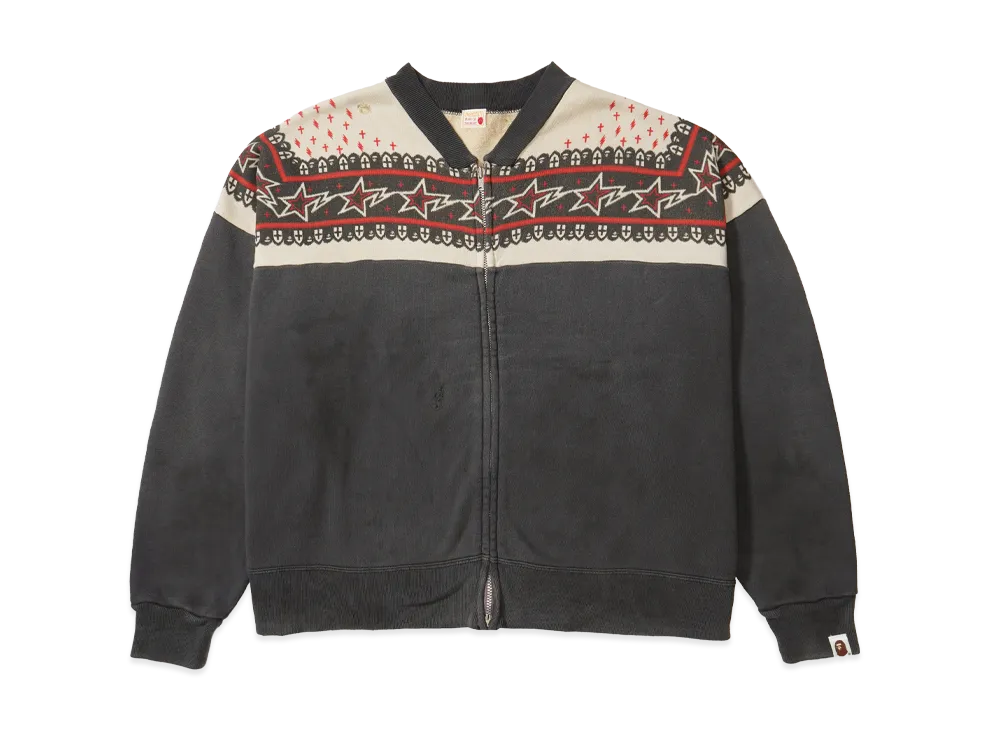 SAINT Mxxxxxx x A BATHING APE Zip Cardigan "Charcoal"