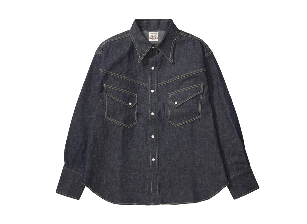 セントマイケル x ベルベルジン デニム シャツ リジッド "ブルー"