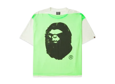 SAINT Mxxxxxx x A BATHING APE BAPE SS Tee Handprint "White/Green"