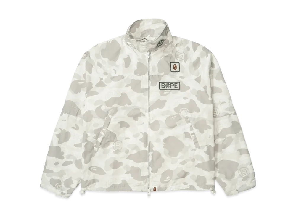 A BATHING APE x CLOT Camo Sleeve Detachable Rain Jacket "White"