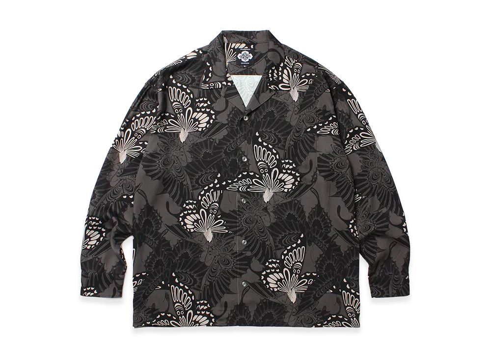 APHRODITEGANG GAKKIN x BUDSPOOL Sanencho L/S Hawaiian Shirt "Black"