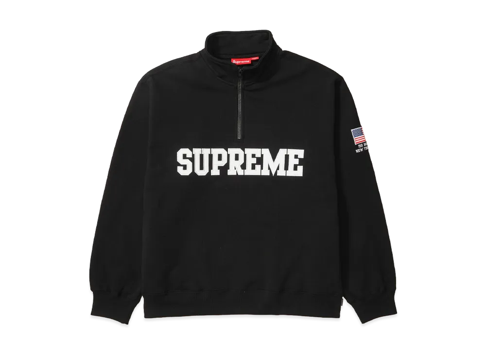 Supreme Shop Flag Half Zip Pullover (New York) "Black"