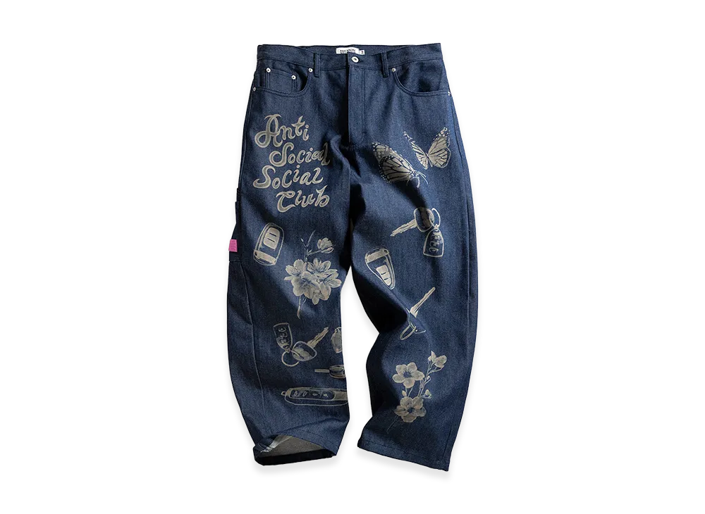 ANTI SOCIAL SOCIAL CLUB Laser-Etched Jeans "Denim"
