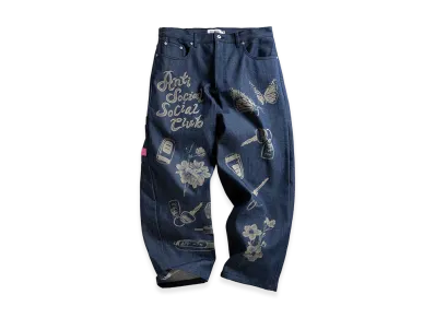 ANTI SOCIAL SOCIAL CLUB Laser-Etched Jeans "Denim"