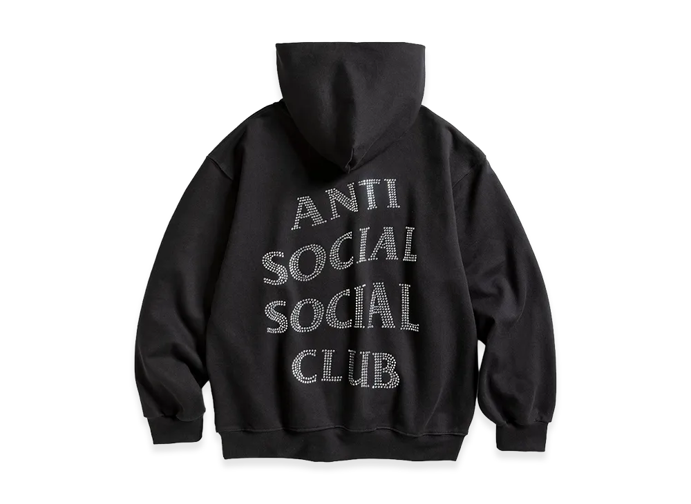 ANTI SOCIAL SOCIAL CLUB Rhinestone Mind Games Hoodie "Black w/White"