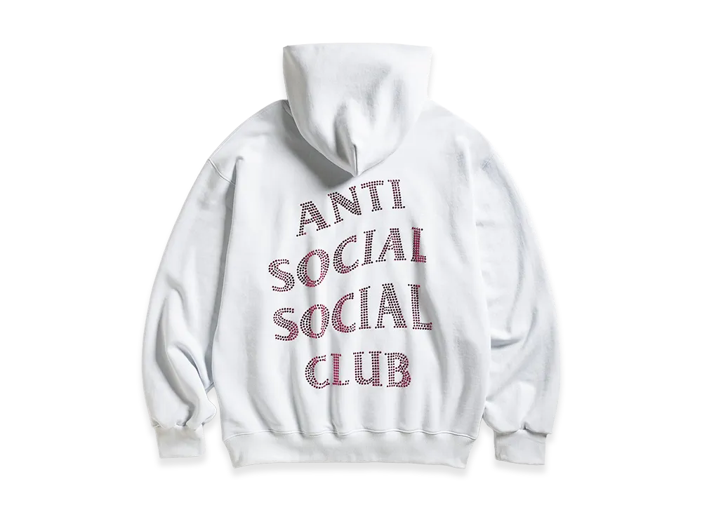 ANTI SOCIAL SOCIAL CLUB Rhinestone Mind Games Hoodie "White w/Pink"