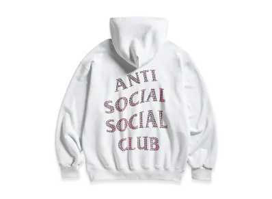 ANTI SOCIAL SOCIAL CLUB Rhinestone Mind Games Hoodie "White w/Pink"