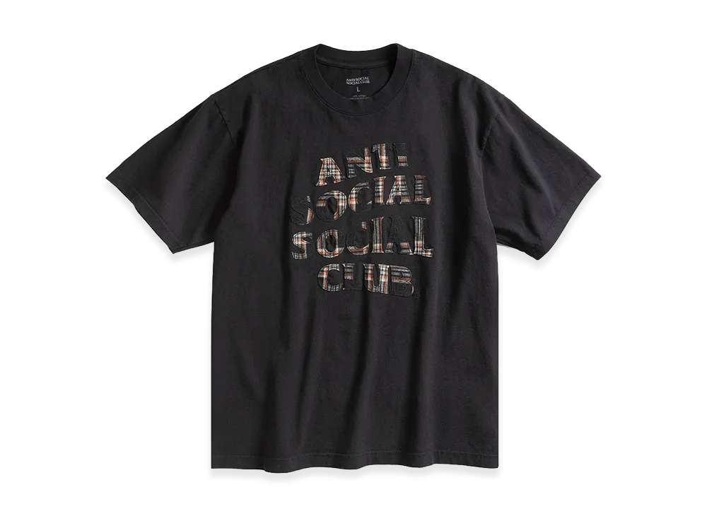 ANTI SOCIAL SOCIAL CLUB Plaid Applique Tee "Black/Plaid"