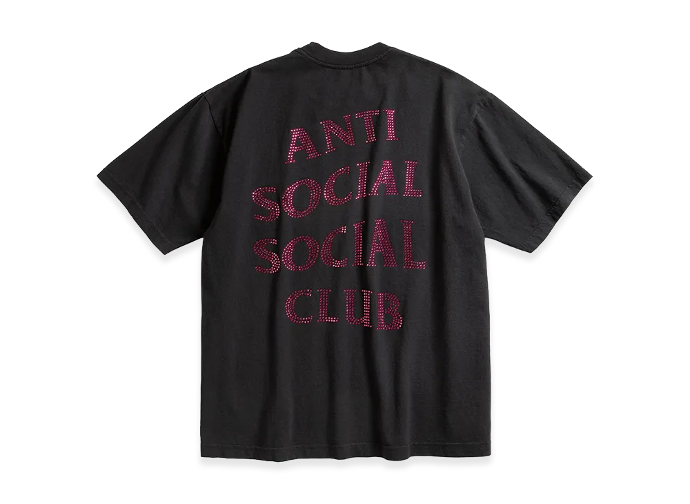 ANTI SOCIAL SOCIAL CLUB Rhinestone Mind Games Tee "Black/Pink"