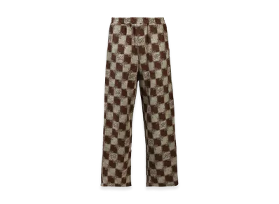 BREATH Block Check Pile Pants "Brown"
