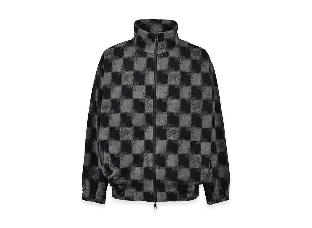 BREATH Block Check Pile Jacket "Black"