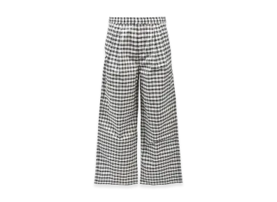 BREATH Script Logo Check Pipng Pants "White"