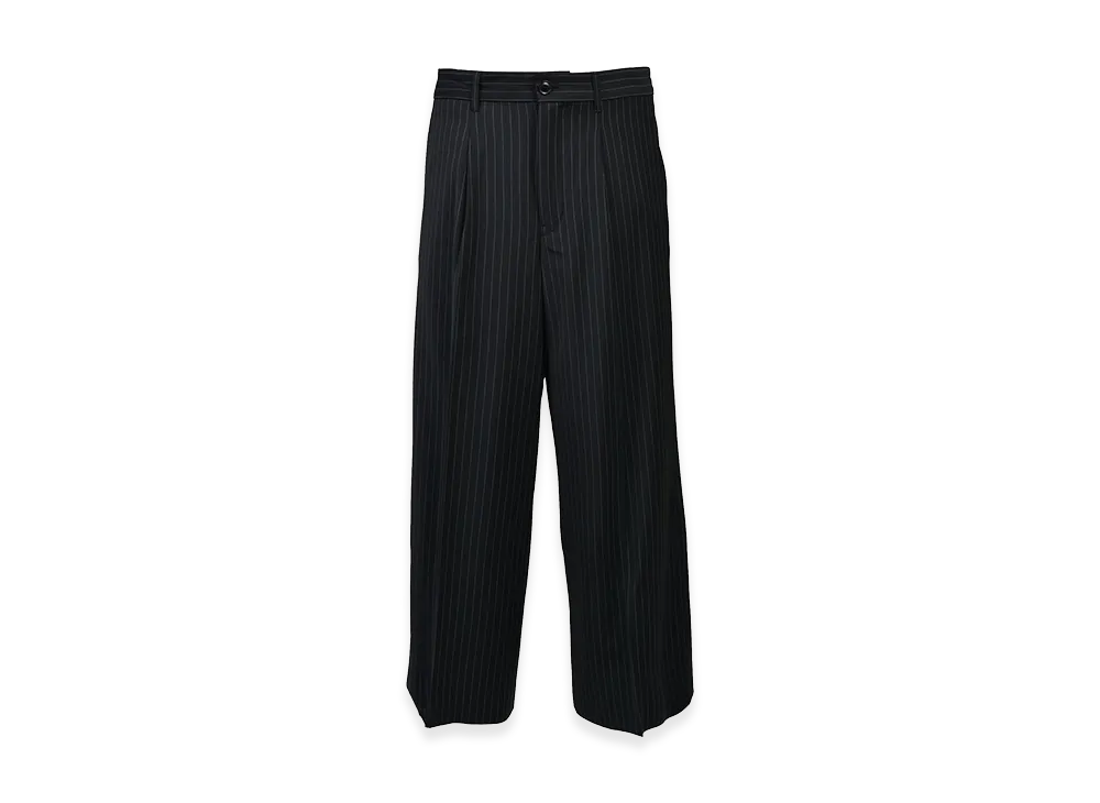 BREATH Tuck Wide Slacks "Navy Stripe"