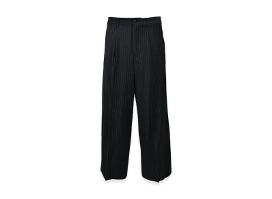 BREATH Tuck Wide Slacks "Navy Stripe"