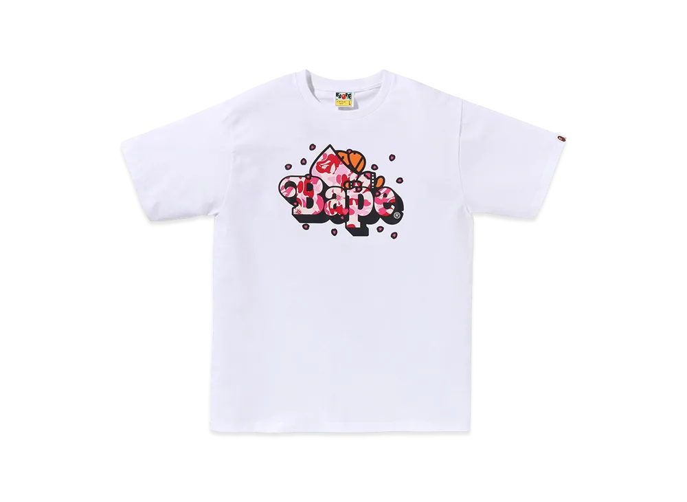 A BATHING APE Kids ABC Sakura Camo Milo On Bape Tee "White"